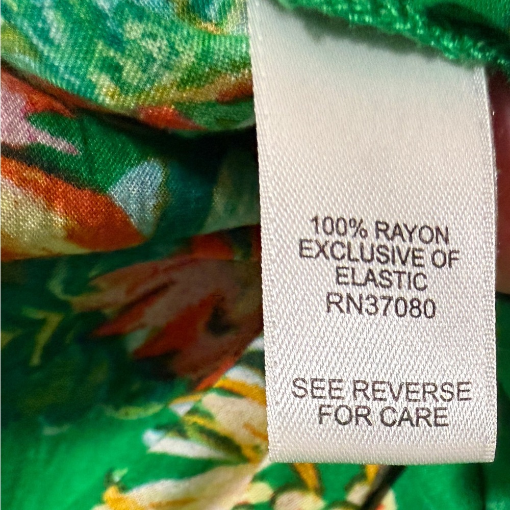Cato Green Citrus Floral Off Shoulder Boho Tunic Top L - Picture 13 of 13